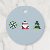 Frost Origami Kerstmis Bedankjes Labels (Voorkant)