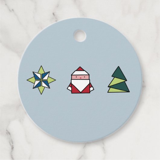 Frost Origami Kerstmis Bedankjes Labels (Voorkant)