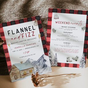 FROST Red Flannel & Fizz Winter Bachelorette Invit Kaart