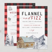 FROST Red Flannel & Fizz Winter Bachelorette Kaart (Voorkant / Achterkant)