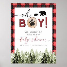 FROST Red Flannel Pine Beer Baby shower Welkom Poster