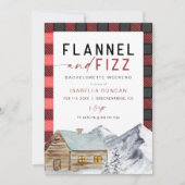 FROST Rode Flanellen & Fizz Winter Bruidsfeest Kaart (Voorkant)