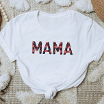 FROST Rustic Lumberjack Red Flannel Mama T-shirt<br><div class="desc">Dit shirt is voorzien van een bijtende waterverf flannel die het woord "mama" opschrijft. Dit mama shirt is het perfecte geschenk voor je favoriete moeder of werkt als een geweldig zwangerschapsbericht.</div>