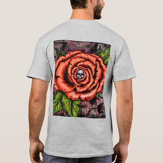 Frost schedel bloem t-shirt (Achterkant)