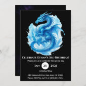 Frost Spiral Dragon Birthday Invitation Kaart (Voorkant / Achterkant)