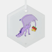 Frost the Purple Ice Dragon Fantasy Holiday Glas Ornament (Voorkant)