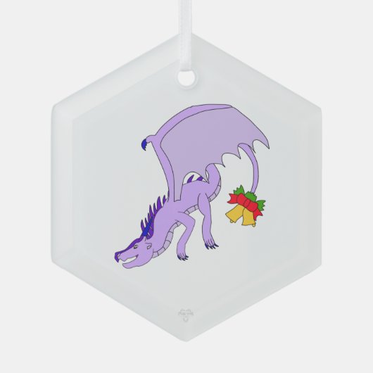 Frost the Purple Ice Dragon Fantasy Holiday Glas Ornament (Voorkant)