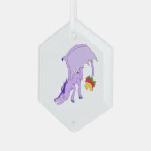 Frost the Purple Ice Dragon Fantasy Holiday Glas Ornament (Voorkant links)