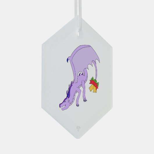 Frost the Purple Ice Dragon Fantasy Holiday Glas Ornament (Voorkant Rechts)