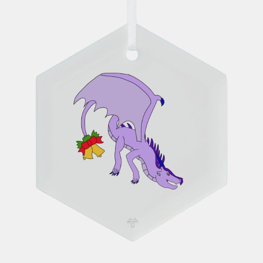 Frost the Purple Ice Dragon Fantasy Holiday Glas Ornament (Achterkant)
