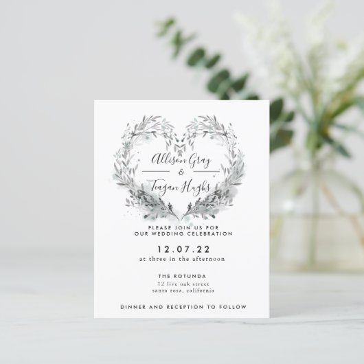 Frost Wedding Uitnodiging (Staand voorkant)