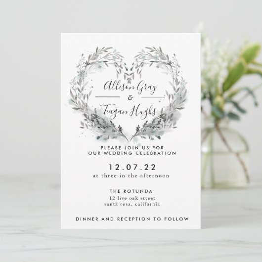 Frost Wedding Uitnodiging (Staand voorkant)