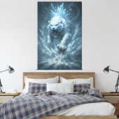Frost White Tiger – Emperor of the Frozen Realm – Canvas Afdruk (Insitu (Slaapkamer))