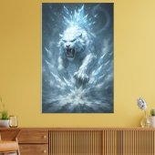 Frost White Tiger – Emperor of the Frozen Realm – Canvas Afdruk (Insitu (Woonkamer))