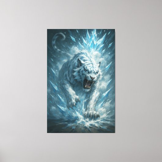 Frost White Tiger – Emperor of the Frozen Realm – Canvas Afdruk (Voorkant)