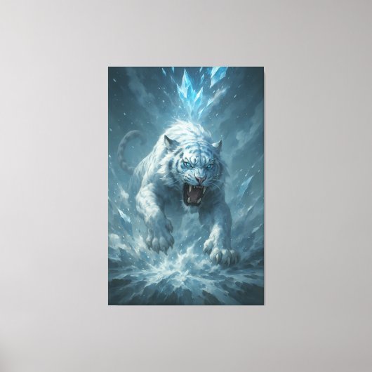 Frost White Tiger – Emperor of the Frozen Realm – Canvas Afdruk (Voorkant)