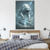 Frost White Tiger – Emperor of the Frozen Realm – Canvas Afdruk (Insitu (Slaapkamer))