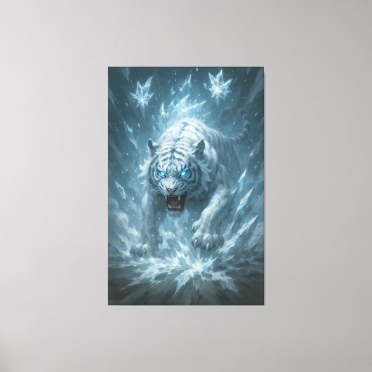 Frost White Tiger – Emperor of the Frozen Realm – Canvas Afdruk (Voorkant)