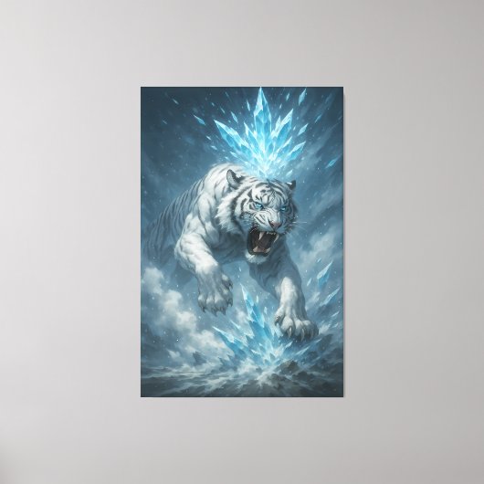 Frost White Tiger – Emperor of the Frozen Realm – Canvas Afdruk (Voorkant)