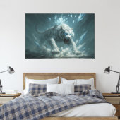 Frost White Tiger – Emperor of the Frozen Realm – Canvas Afdruk (Insitu (Slaapkamer))