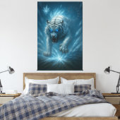 Frost White Tiger – Emperor of the Frozen Realm – Canvas Afdruk (Insitu (Slaapkamer))