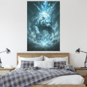 Frost White Tiger – Emperor of the Frozen Realm – Canvas Afdruk (Insitu (Slaapkamer))