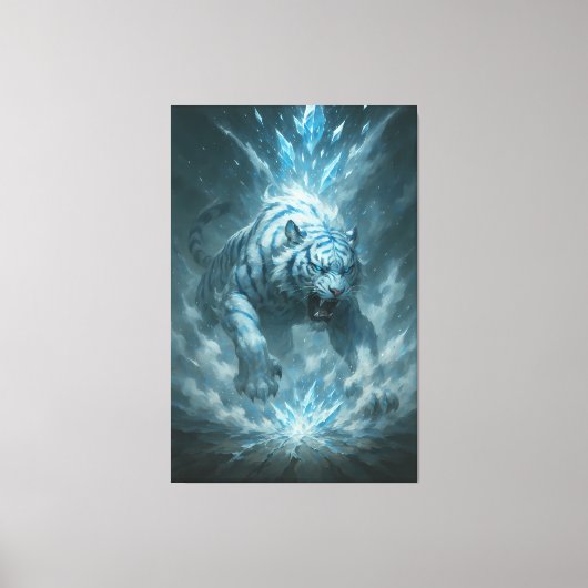 Frost White Tiger – Emperor of the Frozen Realm – Canvas Afdruk (Voorkant)