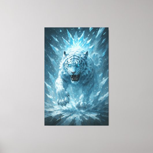 Frost White Tiger – Emperor of the Frozen Realm – Canvas Afdruk (Voorkant)
