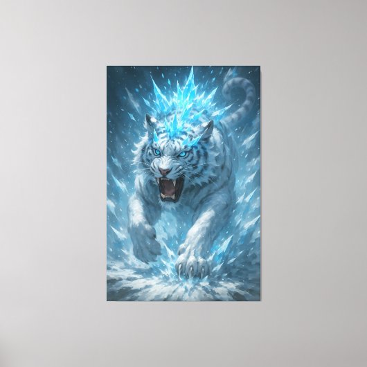 Frost White Tiger – Emperor of the Frozen Realm – Canvas Afdruk (Voorkant)