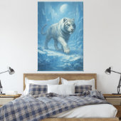 Frost White Tiger | Emperor of the Frozen Realm –  Canvas Afdruk (Insitu (Slaapkamer))