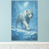 Frost White Tiger | Emperor of the Frozen Realm –  Canvas Afdruk (Insitu (Houten vloer))