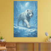 Frost White Tiger | Emperor of the Frozen Realm –  Canvas Afdruk (Insitu (Woonkamer))