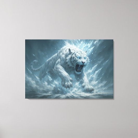 Frost White Tiger – Emperor of the Frozen Realm – Canvas Afdruk (Voorkant)