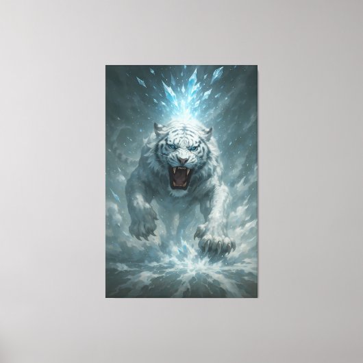 Frost White Tiger – Emperor of the Frozen Realm – Canvas Afdruk (Voorkant)