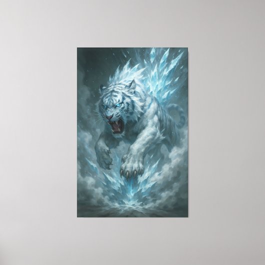 Frost White Tiger – Emperor of the Frozen Realm – Canvas Afdruk (Voorkant)