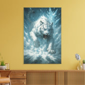 Frost White Tiger – Emperor of the Frozen Realm – Canvas Afdruk (Insitu (Woonkamer))