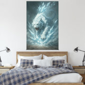 Frost White Tiger – Emperor of the Frozen Realm – Canvas Afdruk (Insitu (Slaapkamer))