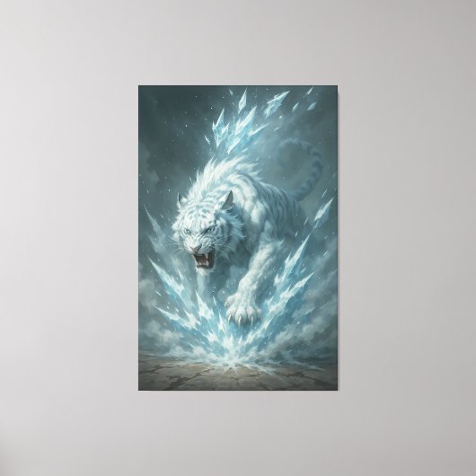 Frost White Tiger – Emperor of the Frozen Realm – Canvas Afdruk (Voorkant)