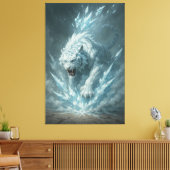 Frost White Tiger – Emperor of the Frozen Realm – Canvas Afdruk (Insitu (Woonkamer))