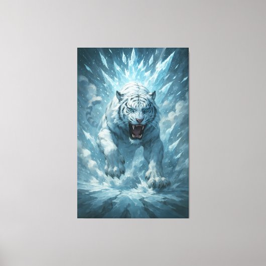 Frost White Tiger – Emperor of the Frozen Realm – Canvas Afdruk (Voorkant)