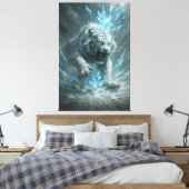 Frost White Tiger – Emperor of the Frozen Realm – Canvas Afdruk (Insitu (Slaapkamer))