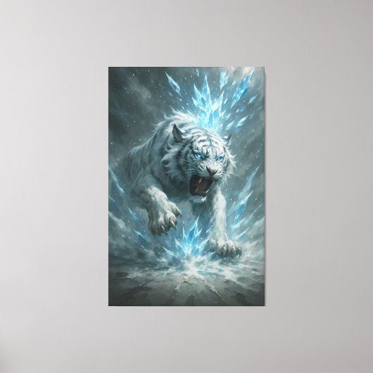 Frost White Tiger – Emperor of the Frozen Realm – Canvas Afdruk (Voorkant)