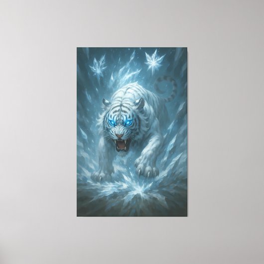 Frost White Tiger – Emperor of the Frozen Realm – Canvas Afdruk (Voorkant)