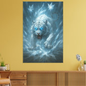 Frost White Tiger – Emperor of the Frozen Realm – Canvas Afdruk (Insitu (Woonkamer))
