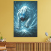 Frost White Tiger – Emperor of the Frozen Realm – Canvas Afdruk (Insitu (Woonkamer))