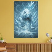 Frost White Tiger – Emperor of the Frozen Realm – Canvas Afdruk (Insitu (Woonkamer))