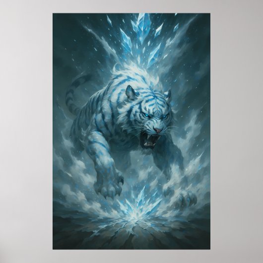 Frost White Tiger – Emperor of the Frozen Realm –  Poster (Voorkant)
