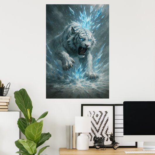 Frost White Tiger – Emperor of the Frozen Realm –  Poster (Thuiskantoor)
