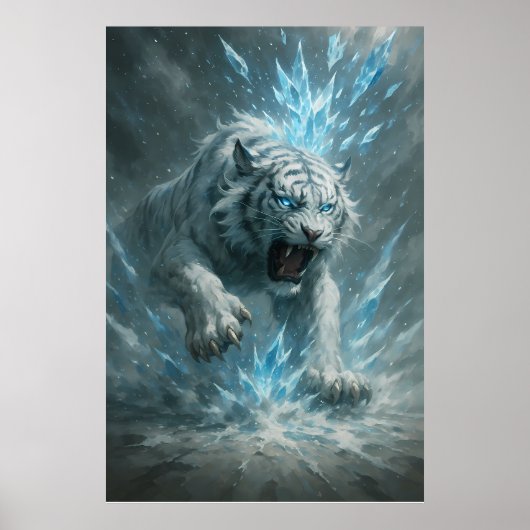 Frost White Tiger – Emperor of the Frozen Realm –  Poster (Voorkant)