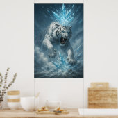 Frost White Tiger – Emperor of the Frozen Realm – Poster (Keuken)
